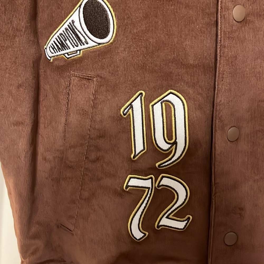 NWT Nike Therma Fit Varsity Jacket, Men’s Sz Medium, Brown - Picture 11 of 15